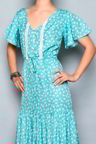 Vestido comprido Turquesa -  e 