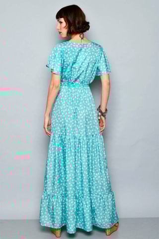 Vestido comprido Turquesa -  e 