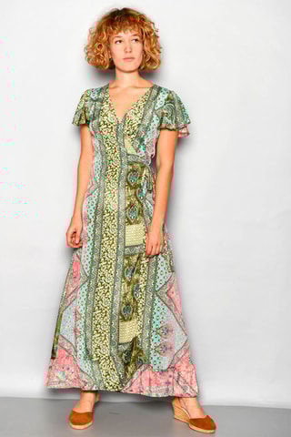 Vestido trespasse Multicolor - Multicor