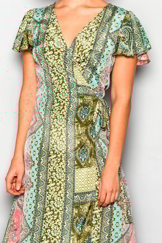 Vestido trespasse Multicolor - Multicor