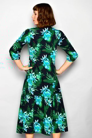 Vestido-camisa Preto e verde - Preto, azul e verde