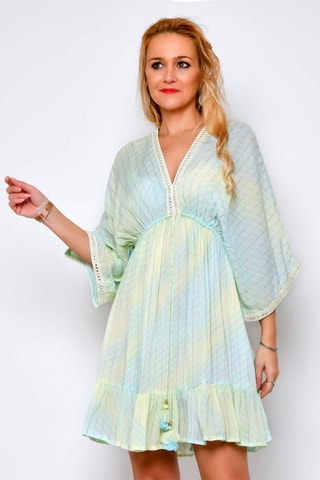 Cafetã com folhos Verde - Verde