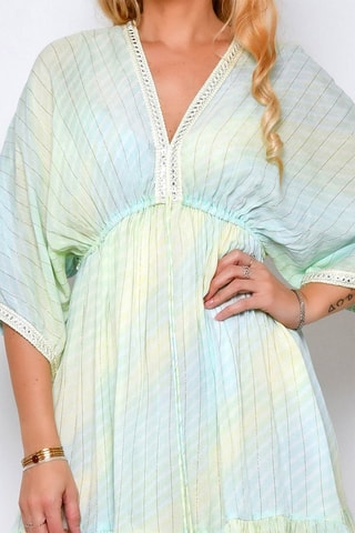 Cafetã com folhos Verde - Verde