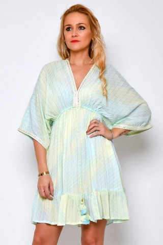 Cafetã com folhos Verde - Verde