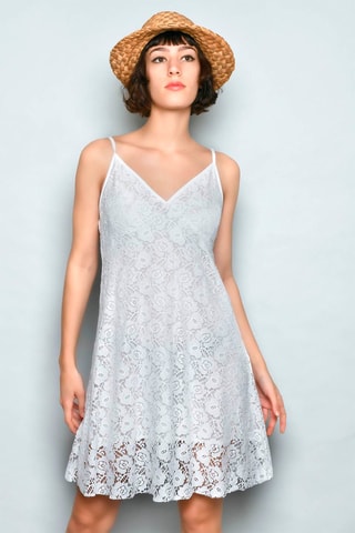 Vestido trapézio Branco - Branco