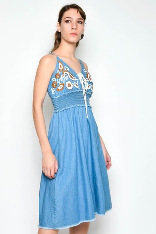 Vestido midi - Azul - Azul