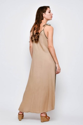 Vestido comprido Bege - Bege