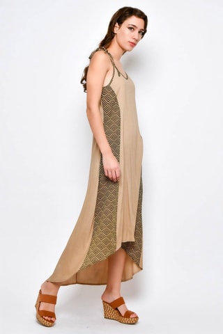 Vestido comprido Bege - Bege