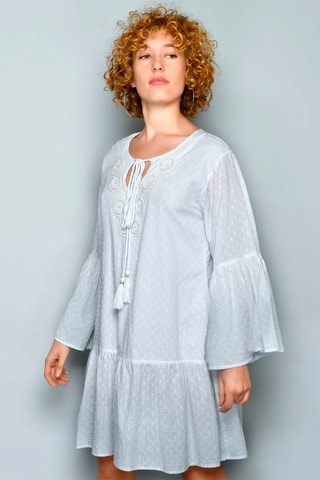 Vestido trapézio Branco - Branco