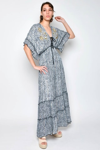 Vestido comprido - Cinzento - Cinzento