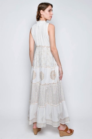 Vestido comprido - Bege - 