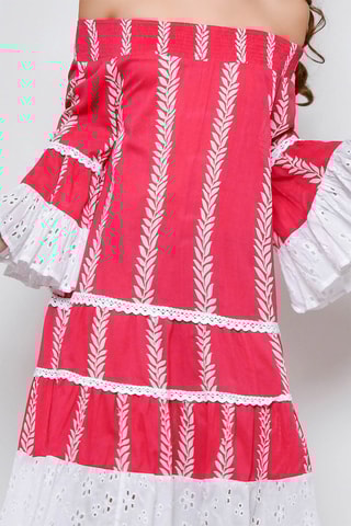 Vestido com folhos 
Vermelho - 