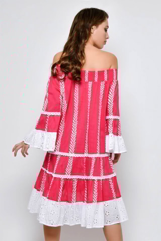 Vestido com folhos 
Vermelho - 