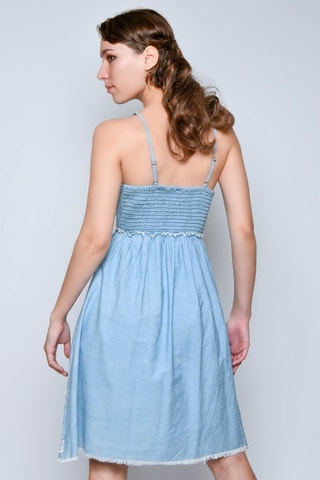 Vestido curto sem mangas - Azul - 