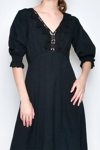 Vestido midi - Preto - 