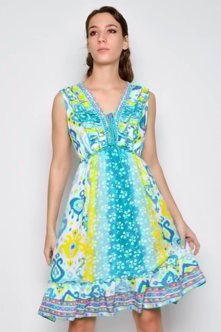 Vestido trapézio - Azul - Azul