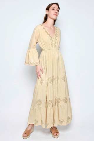 Vestido comprido - Bege - 