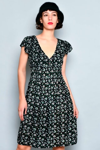 Vestido estilo patinadora Preto - Preto, azul e rosa