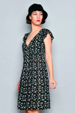 Vestido estilo patinadora Preto - Preto, azul e rosa