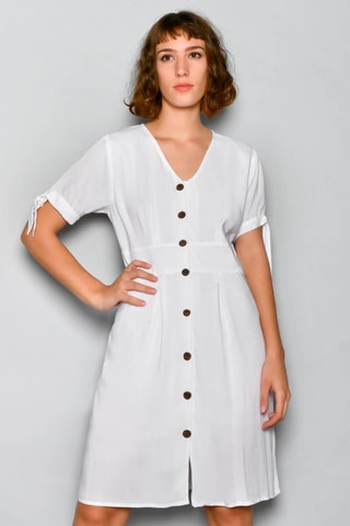 Vestido-camisa Branco - Branco