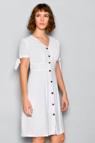 Vestido-camisa Branco - Branco