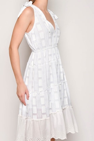 Vestido com folhos - Branco - 