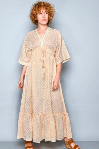 Cafetã comprido Bege - 