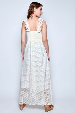 Vestido comprido - Bege - 