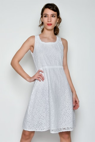 Vestido curto sem mangas - Branco - 