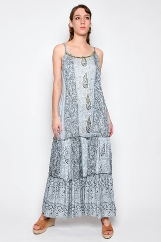 Vestido comprido - Cinzento -  e 