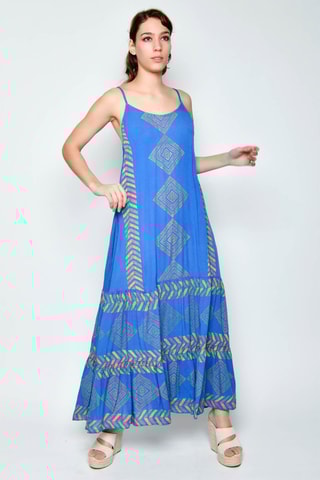 Vestido comprido - Azul -  e 