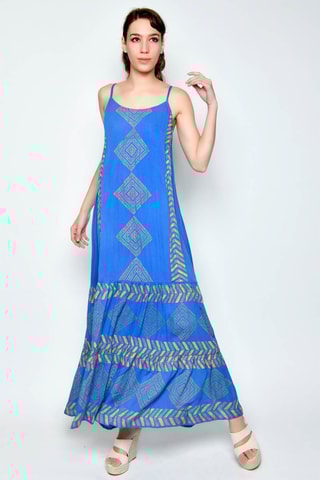 Vestido comprido - Azul -  e 