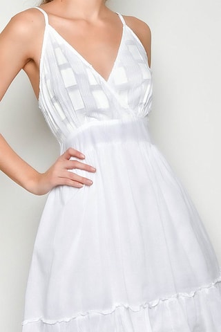 Vestido curto sem mangas - Branco - 