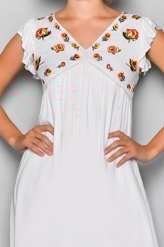 Vestido estilo patinadora Branco - Branco, vermelho, azul e laranja