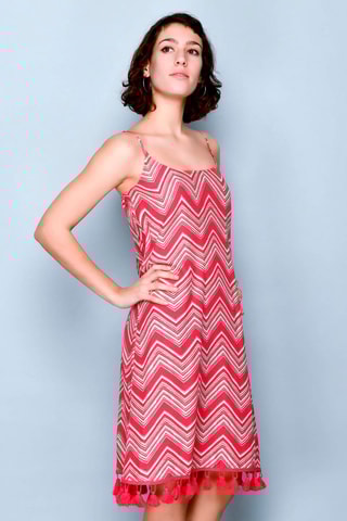 Vestido direito Vermelho e branco - Branco e vermelho