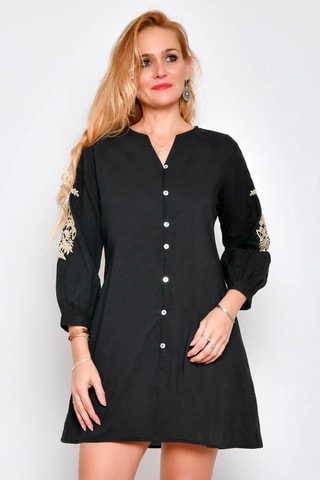 Vestido-camisa 
Preto - 