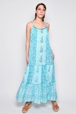 Vestido comprido - Turquesa - Turquesa