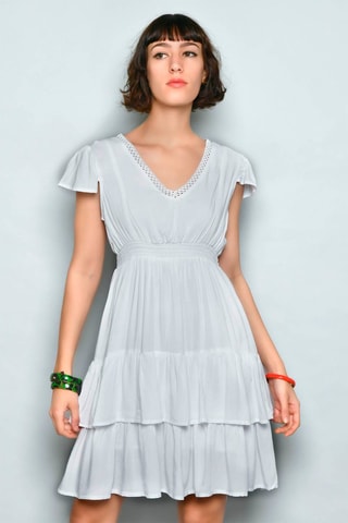 Vestido estilo patinadora Branco - Branco