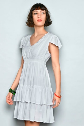 Vestido estilo patinadora Branco - Branco