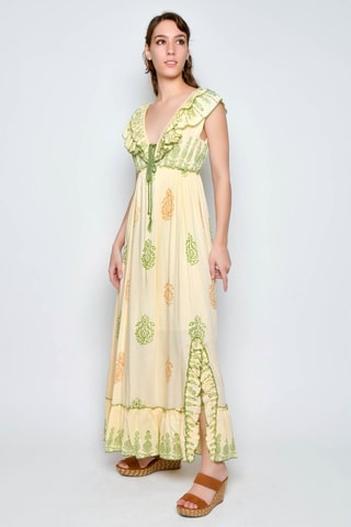 Vestido comprido - Bege - Bege