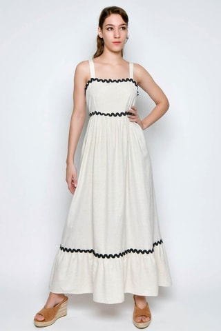 Vestido comprido - Bege - 