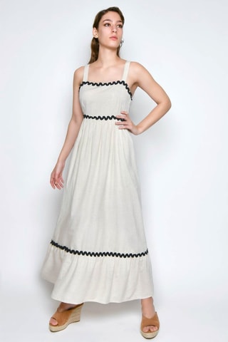 Vestido comprido - Bege - 