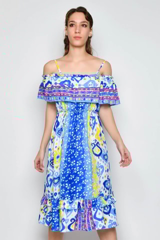 Vestido midi - Azul - Azul