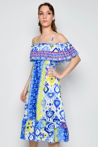 Vestido midi - Azul - Azul