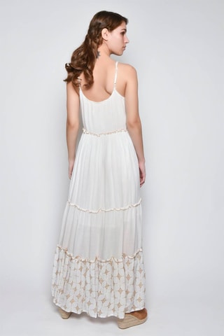 Vestido comprido - Bege - 