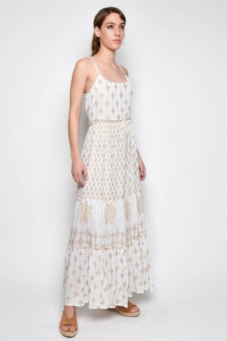 Vestido comprido - Bege - 