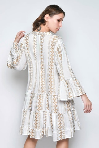 Vestido estilo patinadora - Bege - 