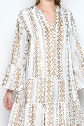 Vestido estilo patinadora - Bege - 