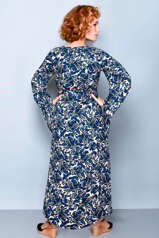 Robe longue - Blanc et bleu