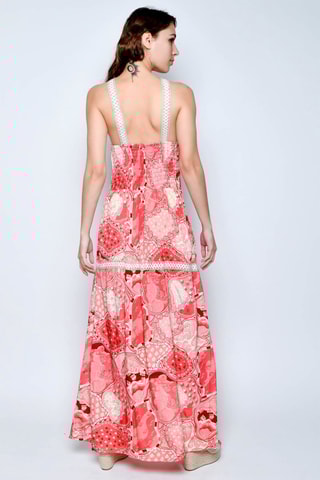 Vestido comprido sem mangas - Rosa - 